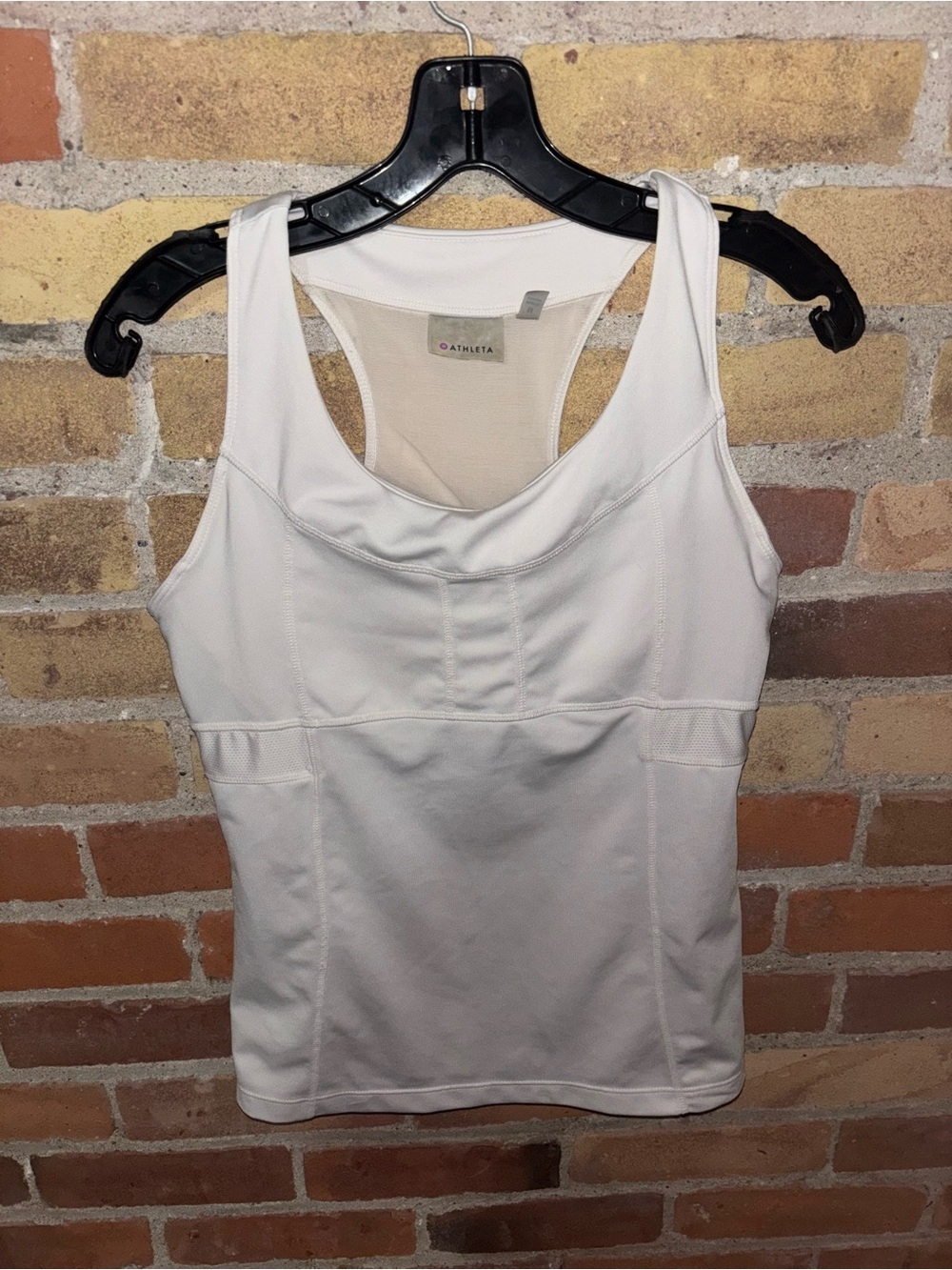 Athleta Cream Racerback Performance Tank
